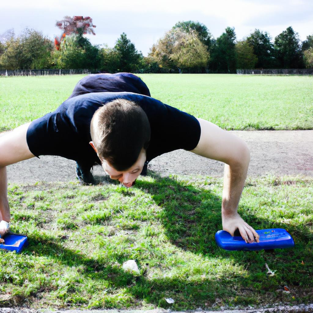 Person doing circuit training exercise